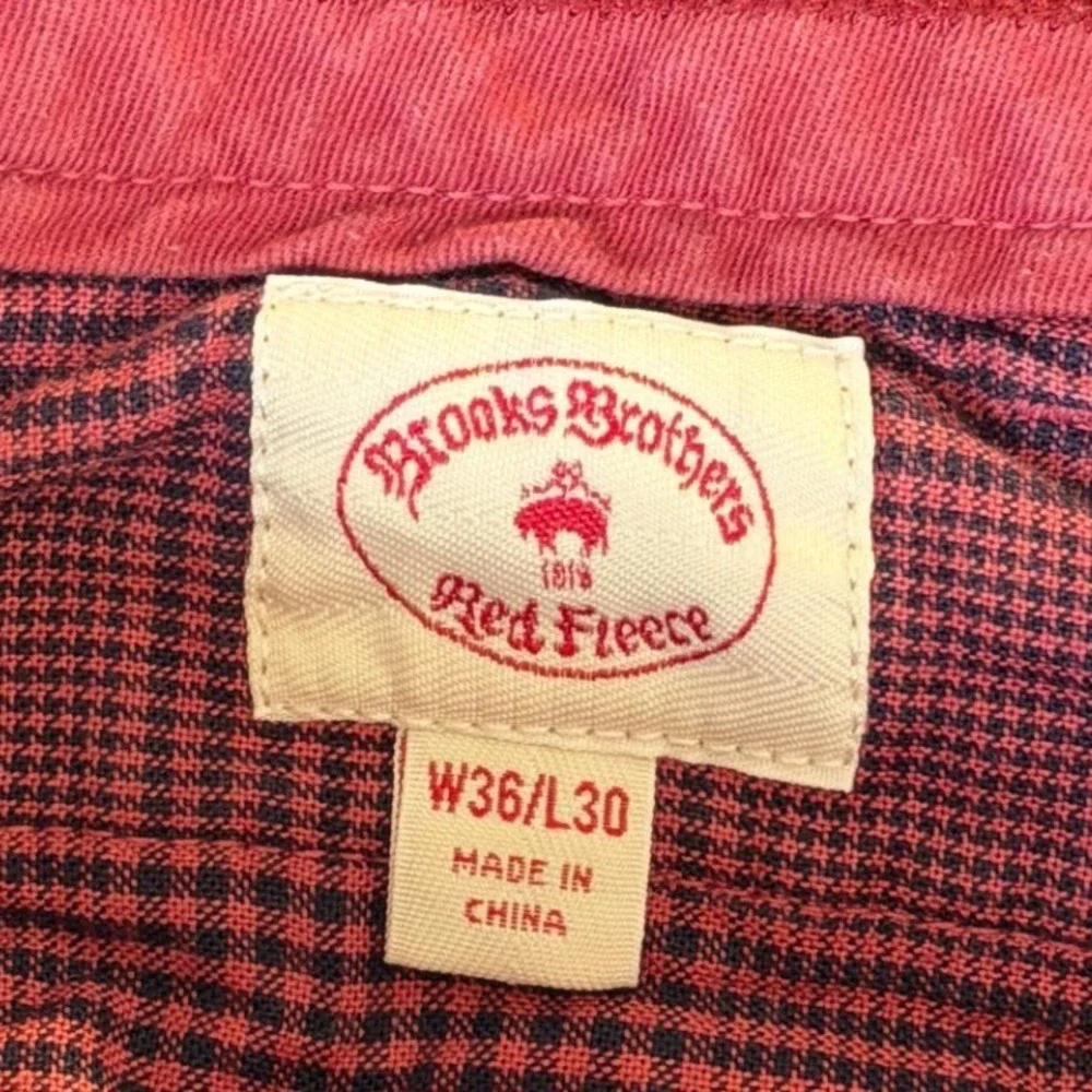 Brooks Brothers Red Fleece Mens Pink Salmon Chino Pants W36 L30 Slim Fit